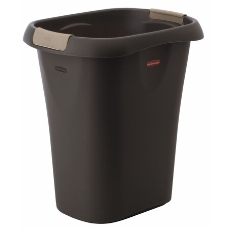 Rubbermaid 5.25 gal Black Plastic Open Top Wastebasket FG5L6100BLA
